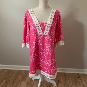 Lilly Pulitzer Sherman Tunic Dress Coral Me Crazy